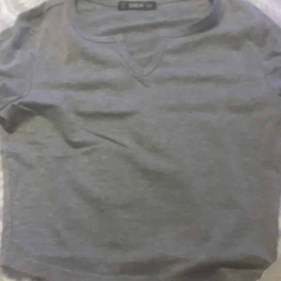 notched grey crop top - Picture 1 of 1